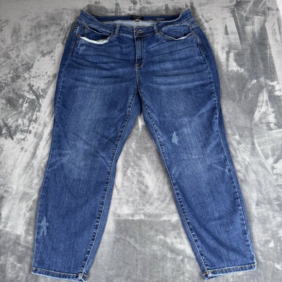 Judy Blue Jeans Womens 20W Relaxed Fit Distressed Stretch JB8225 Ankle - Picture 1 of 10
